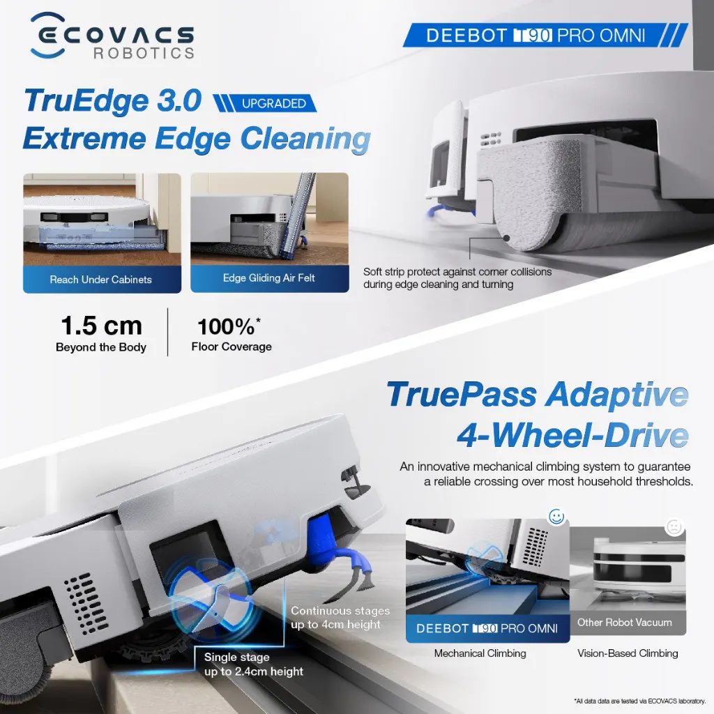 Ecovacs Deebot T90 Pro Omni - White *Free 1 x Cleaning Solution + 1 Year Accessories* - 7