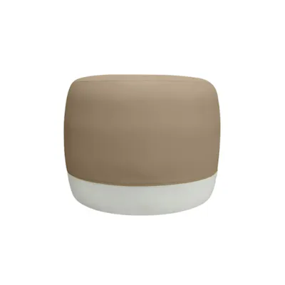 Chrome Ottoman - Walnut (Faux Leather)