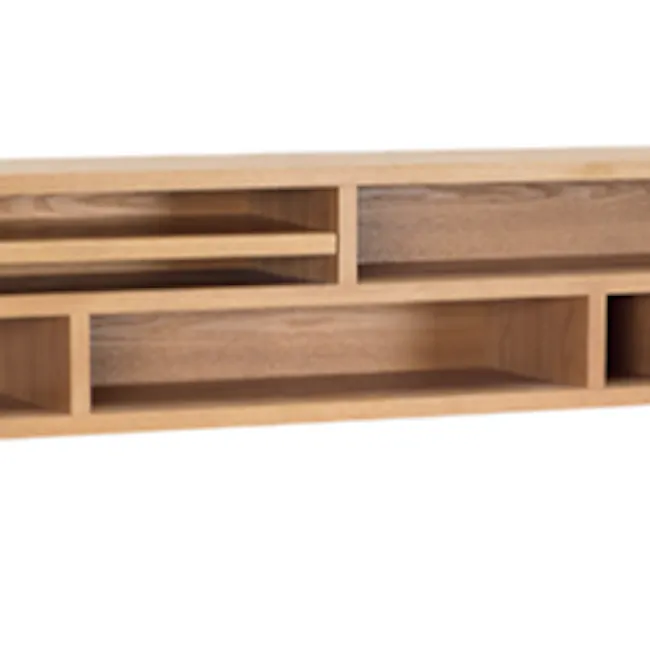 Ezra Wall Storage Unit - Natural - 2 - Wooden shelf, minimalist design, open shelving, floating shelf, multi-functional