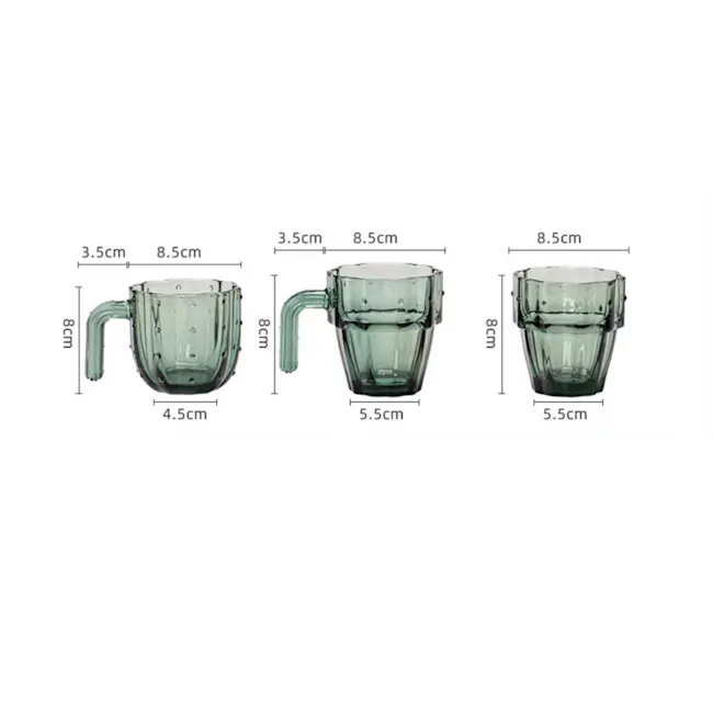 Cactus Glass Cup (Set of 4) - 6