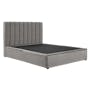 Audrey King Storage Bed in Seal Grey (Velvet) with 2 Volos Bedside Tables - 4