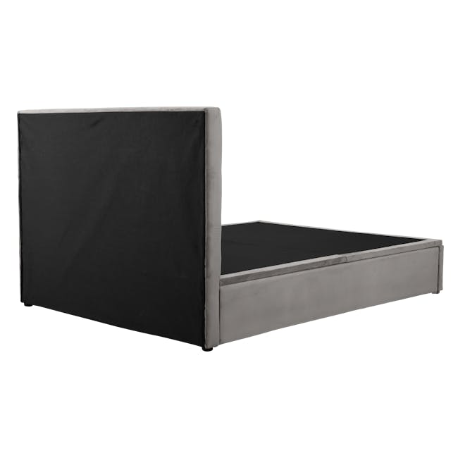 Audrey King Storage Bed in Seal Grey (Velvet) with 2 Volos Bedside Tables - 7
