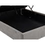Audrey King Storage Bed in Seal Grey (Velvet) with 2 Volos Bedside Tables - 9