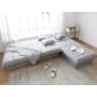 Tessa Storage Lounge Sofa Bed - Pewter Grey (Eco Clean Fabric) - 1