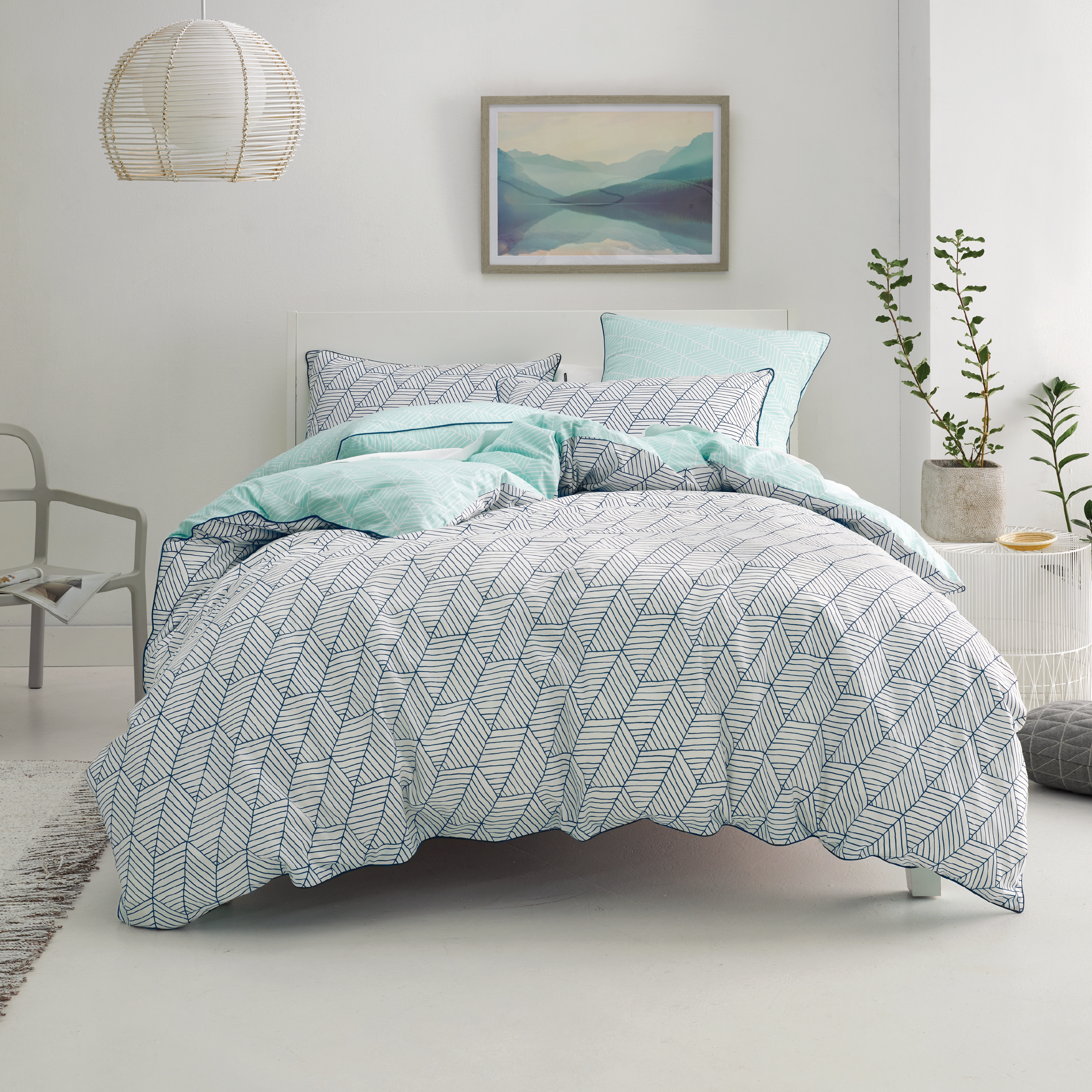 Queen Loft 3 Pc Duvet Cover Set Navy Linen House Hipvan
