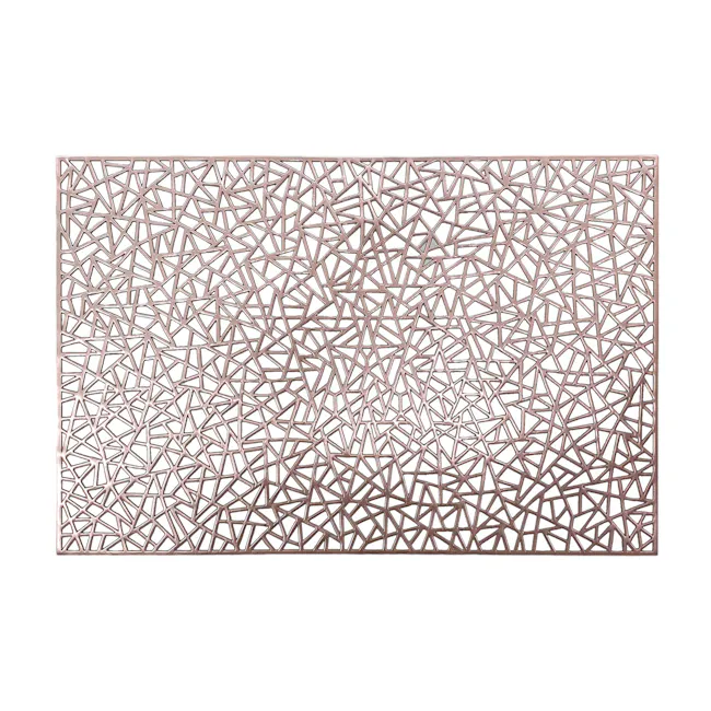 RAPEE SPLASH Placemat - Silver - 5 - Intricate geometric pattern, Wooden lattice design, Metal lattice artwork, Abstract