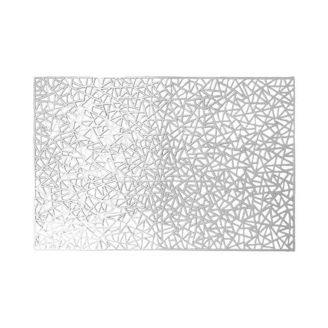 RAPEE SPLASH Placemat - Silver - 1 - Intricate geometric pattern, Symmetrical starburst design, Abstract art style