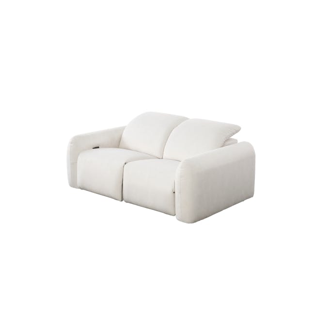 Harmony 2 Seater Power Recliner Sofa - Pearl River (Scratch Resistant) - Zero Wall - 5 - White upholstered sofa, minimalist