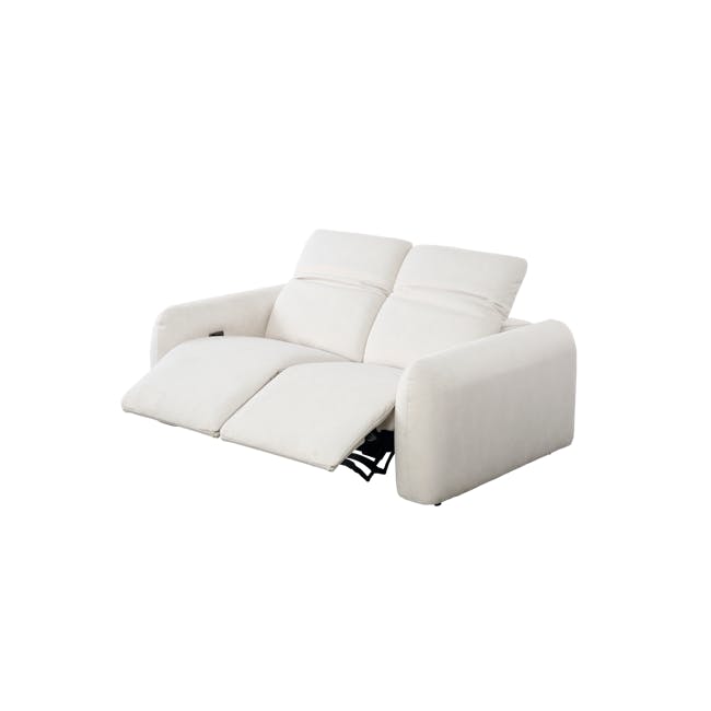 Harmony 2 Seater Power Recliner Sofa - Pearl River (Scratch Resistant) - Zero Wall - 1 - White upholstered sofa, minimalist