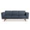 Carter 3 Seater Sofa in Navy with Logan Lounge Chair in Black - 1