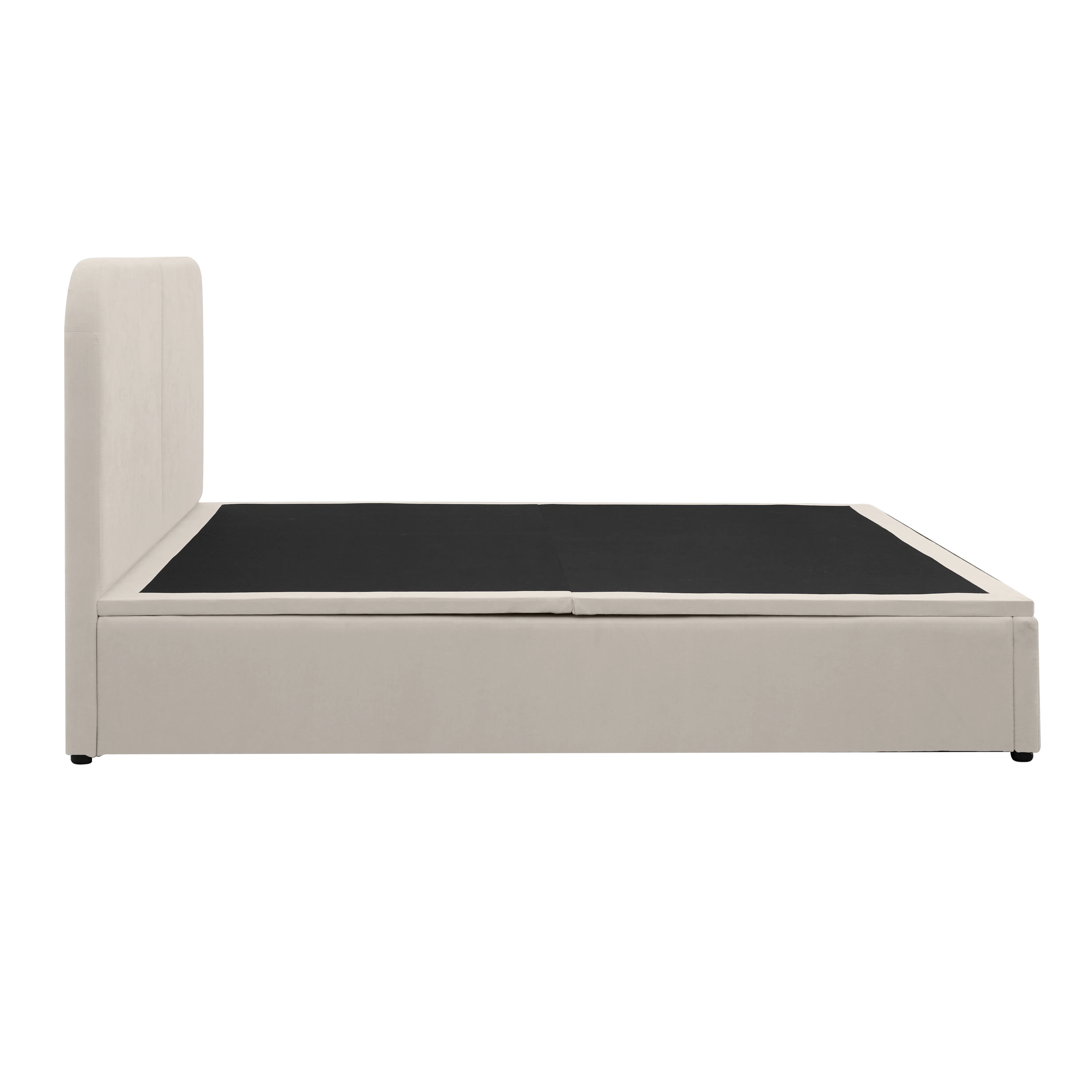 Nolan Queen Storage Bed in Oatmeal with 2 Asher Narrow Bedside Table - 7
