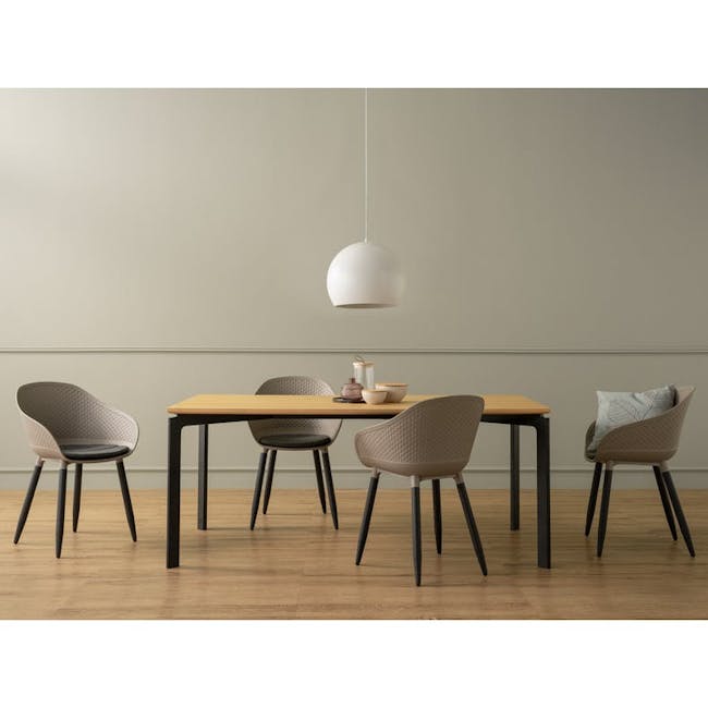 Navid Dining Table 1.8m- Oak, Black - 1