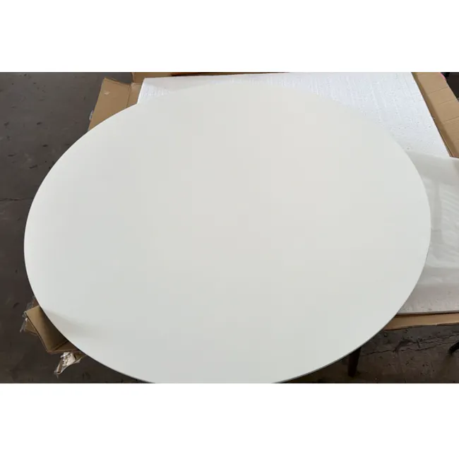 (As-is) Harold Round Dining Table 1.05m - Natural, White - 8 - 2