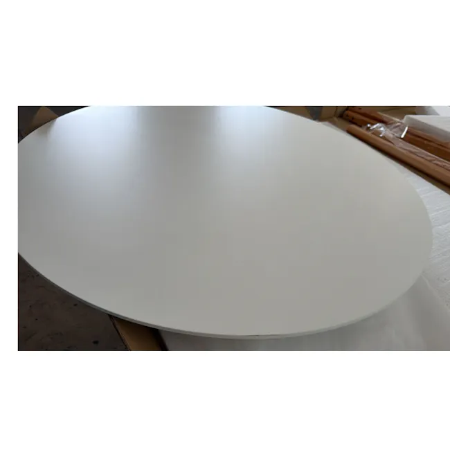(As-is) Harold Round Dining Table 1.05m - Natural, White - 8 - 3