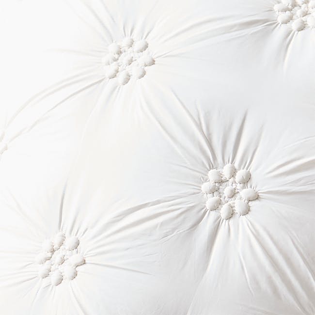 Fione Floral Tufted Cushion - Ivory - 3 - White, soft, fluffy, decorative, tufted, embroidered, textured, elegant, artistic