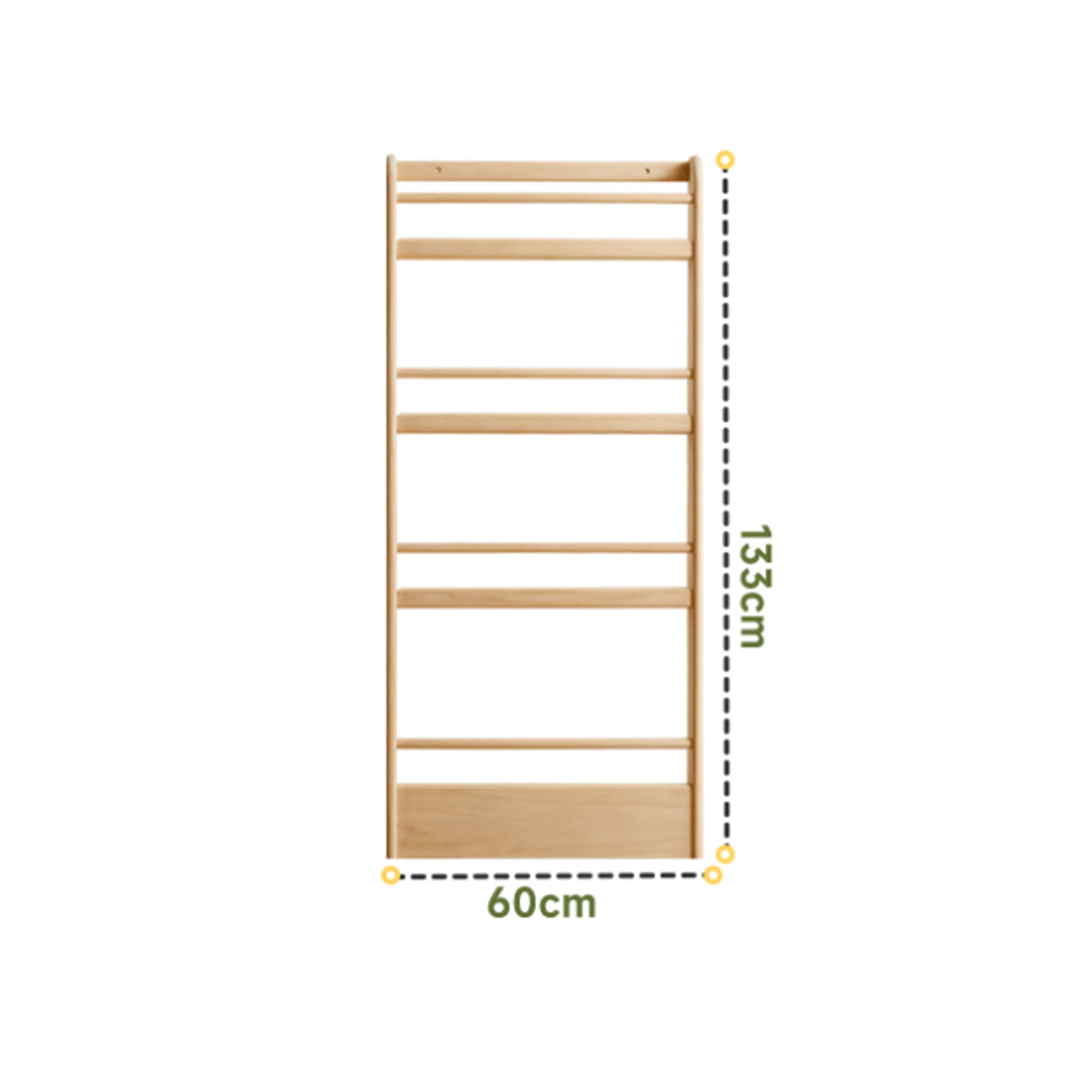 Micah 4 Tier Kids Wall Shelf 0.6m - 11 - Wooden bunk bed with adjustable height, Adjustable height bunk bed design, Bunk bed