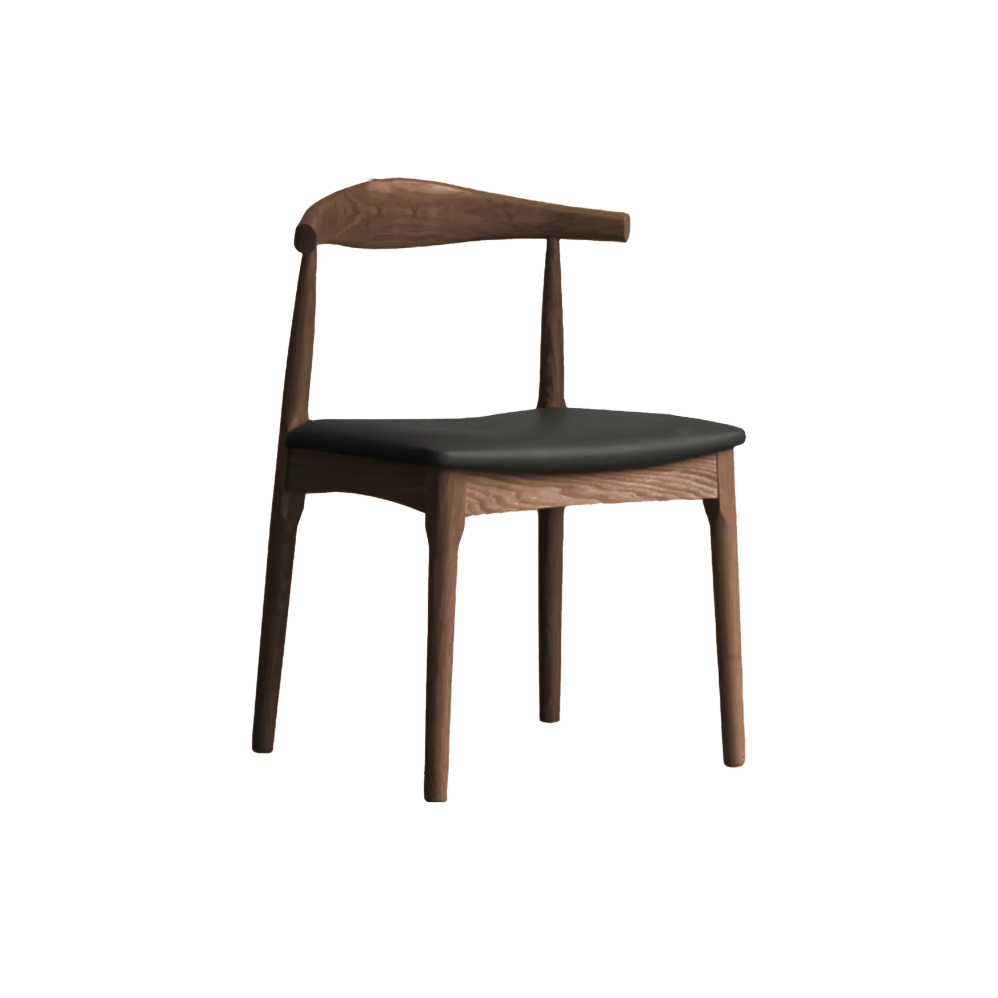 Wayn Chair - Walnut, Black (Faux Leather)