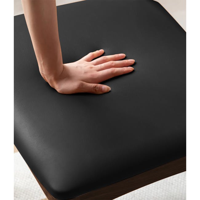 Wayn Chair - Walnut, Black (Faux Leather) - 3