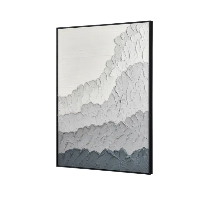 Layered Tranquility 3D Textured Painting 60 x 80 cm - 5 - 3D textured wall art, abstract landscape design, layered texture