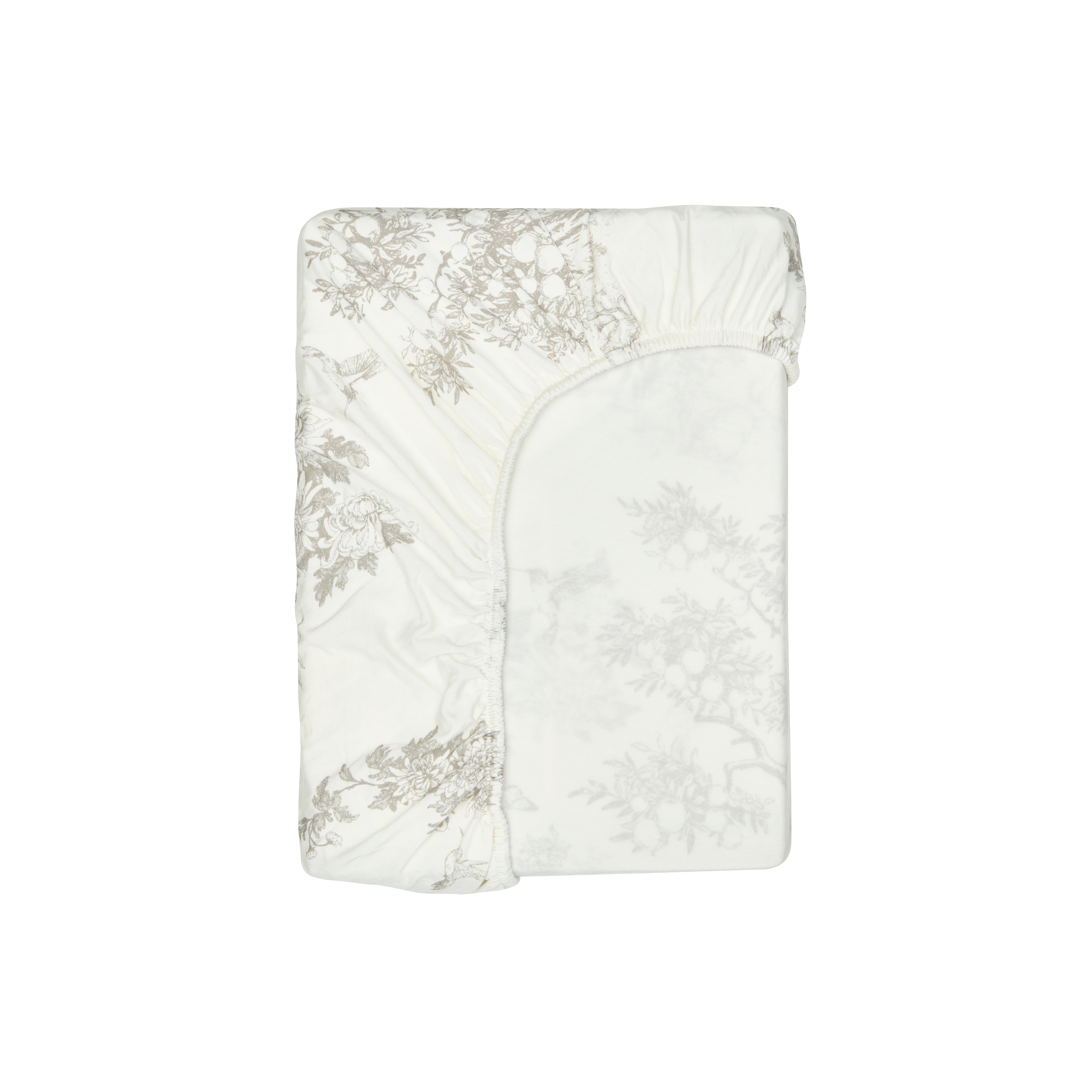 House of Holly Bamboo Single Fitted Sheet - Garden Toile (Silver)