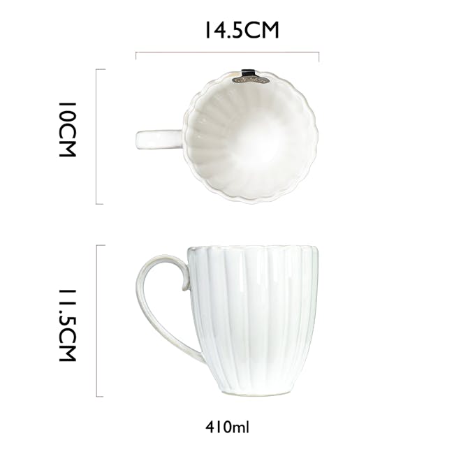 Table Matters White Scallop Mug (2 Sizes) - 5