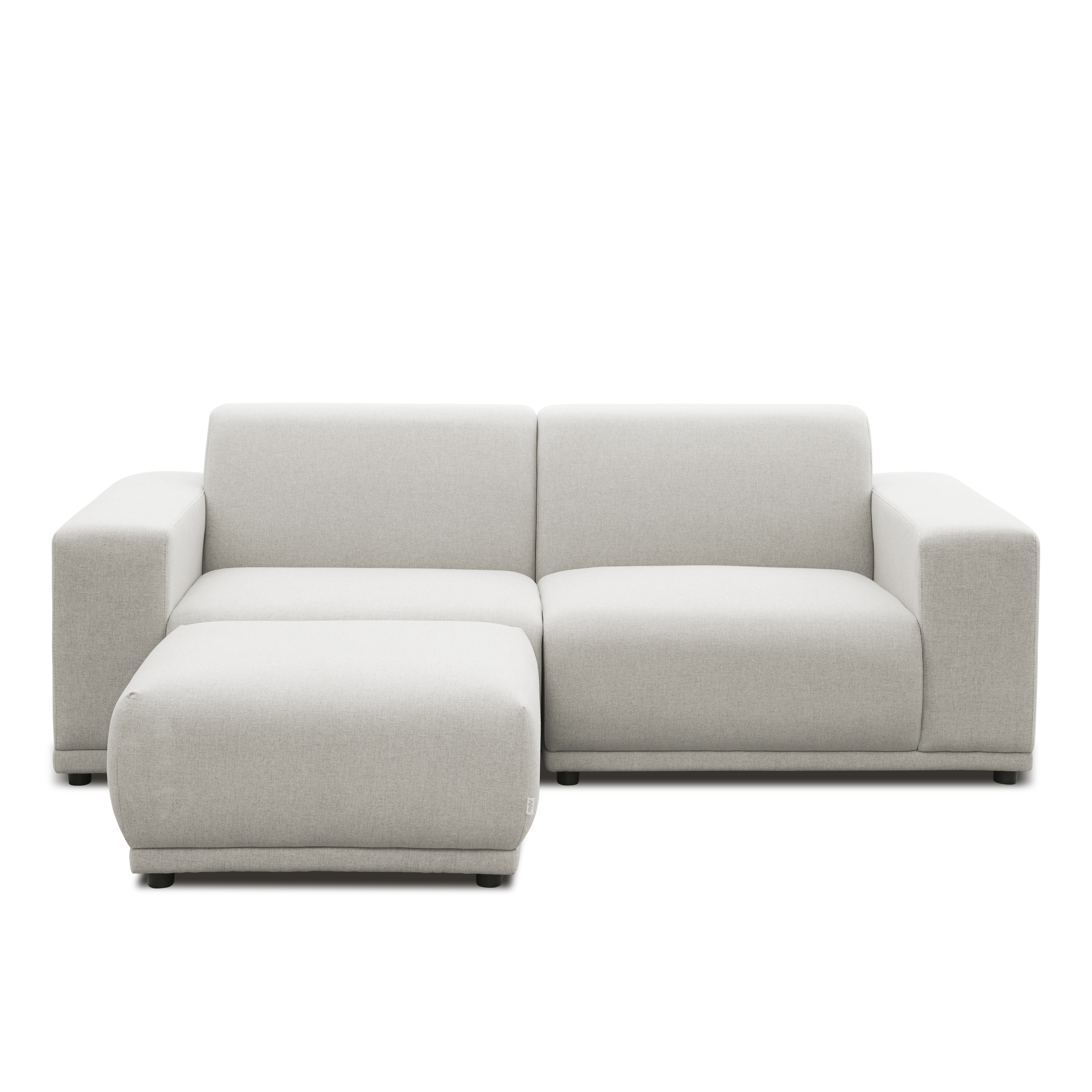 Milan 3 Seater Sofa with Ottoman - Ivory (Fabric)