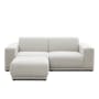 Milan 3 Seater Sofa with Ottoman - Ivory (Fabric) - 0