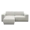 Milan 3 Seater Sofa with Ottoman - Ivory (Fabric)
