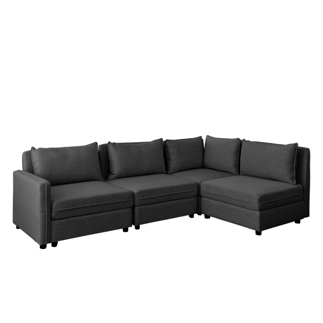 Cameron Corner Unit - Orion (Fabric) - 11 - Grey upholstered sectional sofa, modern design, comfortable seating, minimalist