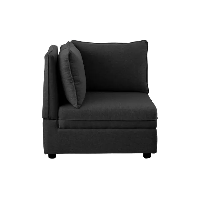 Cameron Corner Unit - Orion (Fabric) - 2 - Dark gray upholstered sofa, modern design, minimalist style, comfortable seating