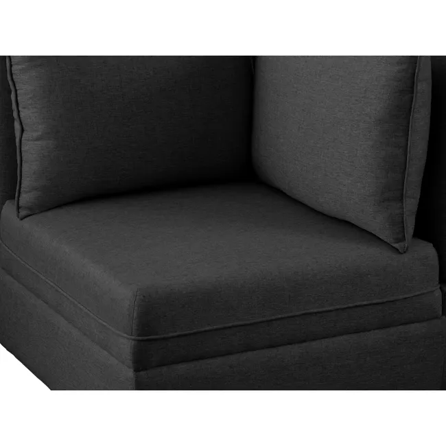 Cameron Corner Unit - Orion (Fabric) - 4 - Dark gray upholstered chair, textured fabric, modern design, plush cushions
