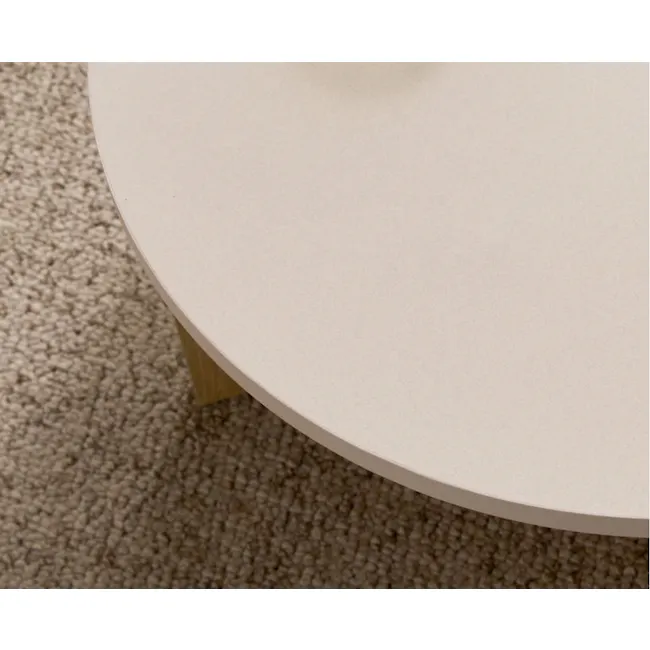 Rapio Oval Coffee Table 1.2m - White, Oak - 6