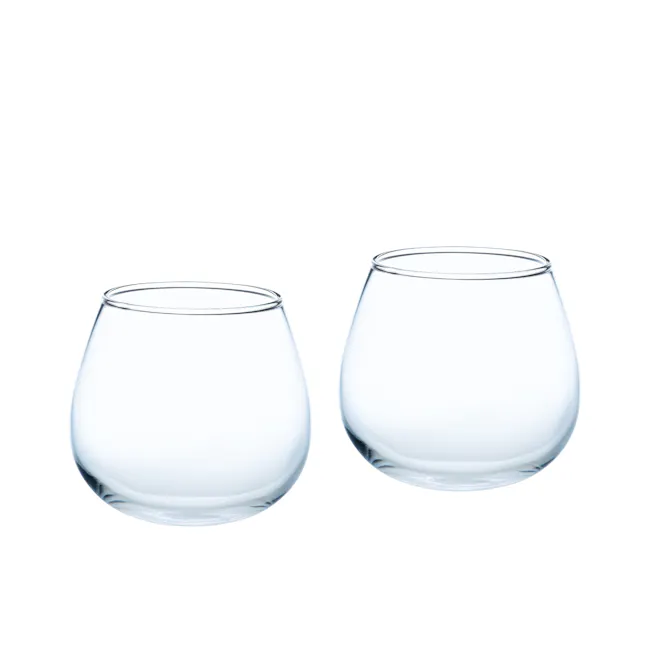 Base Piece Rocking Wine Glass Set - 5 - Clear glass, minimalist design, elegant shape, simple structure, transparent