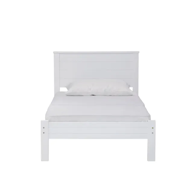 Barrett Single Trundle Bed - White - 4 - White bed frame, minimalist design, clean lines, modern aesthetic, simple yet