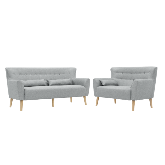 Sofia 3 Seater Sofa With Loveseat Silver