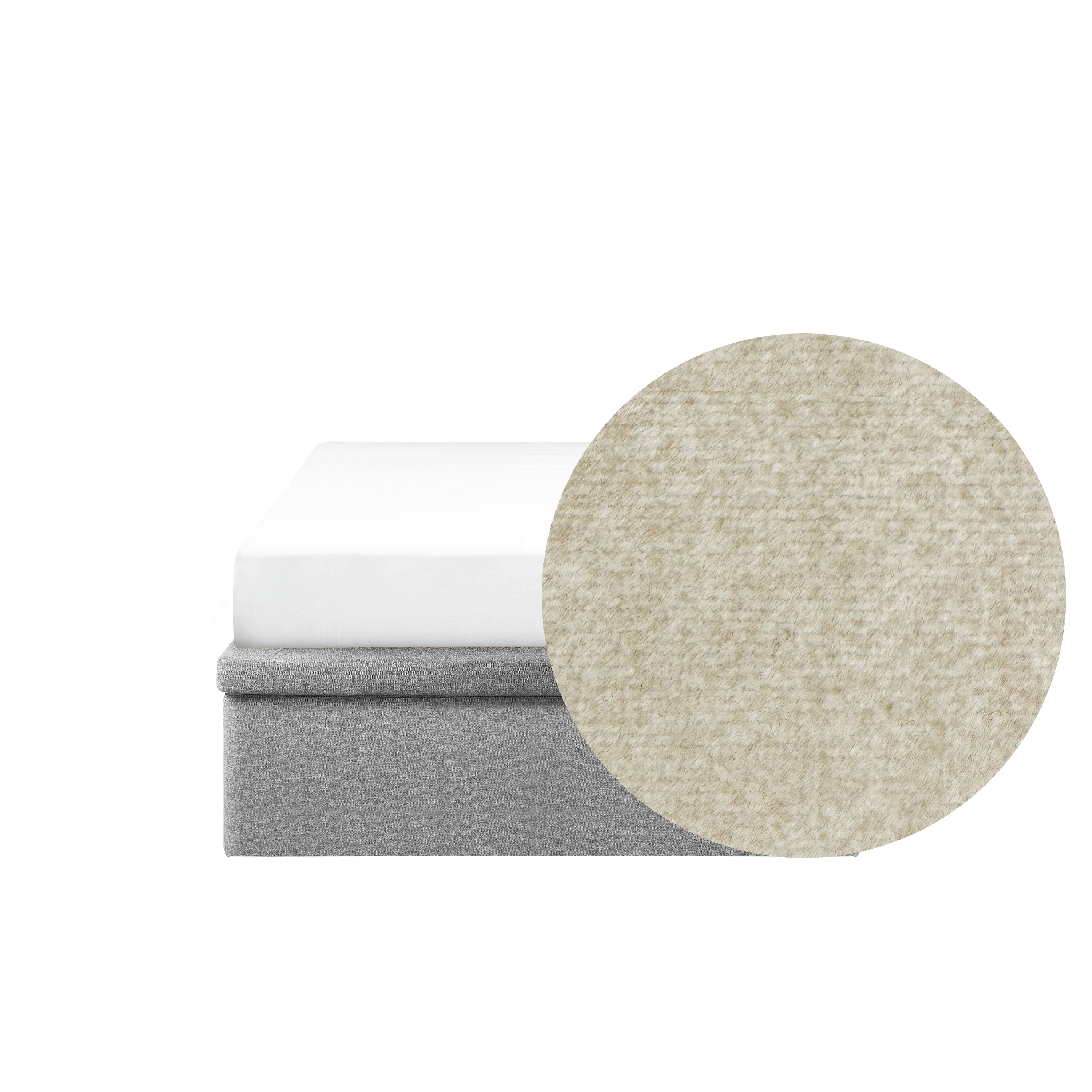 ESSENTIALS Super Single Storage Bed - Latte (Pet Friendly)