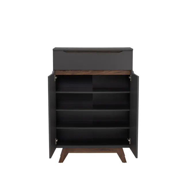 (As-is) Miah Shoe Cabinet - Walnut, Grey - 20