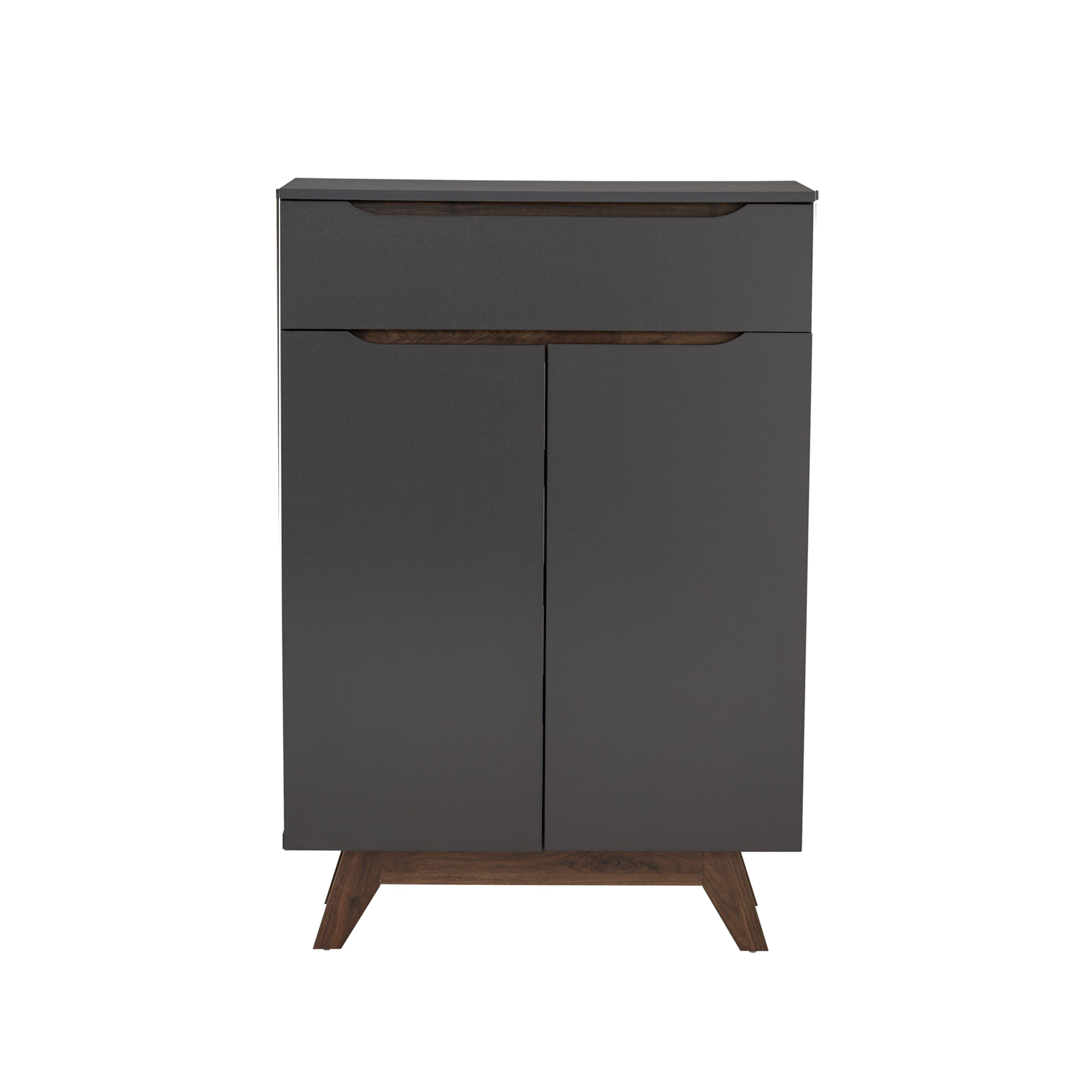 Miah Shoe Cabinet - Walnut, Grey