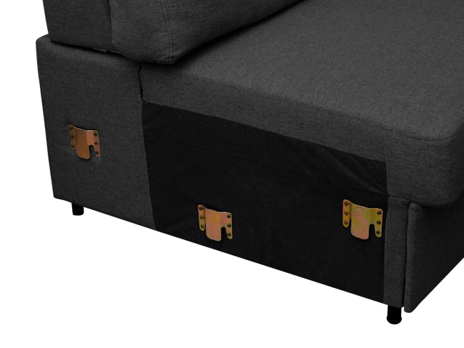Mia L-Shaped Storage Sofa Bed -  Graphite - 11