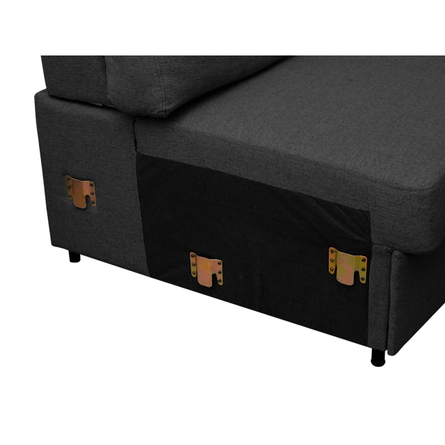 Mia L-Shaped Storage Sofa Bed -  Graphite - 10