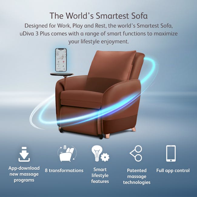 OSIM uDiva 3 Plus Smart Sofa - Brown - 2