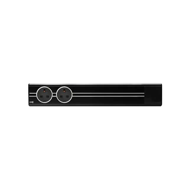 Line8 Power Track 500mm + 2 Adaptors Bundle - Black Hairline - 1 - Dual-port power strip, sleek black design, integrated