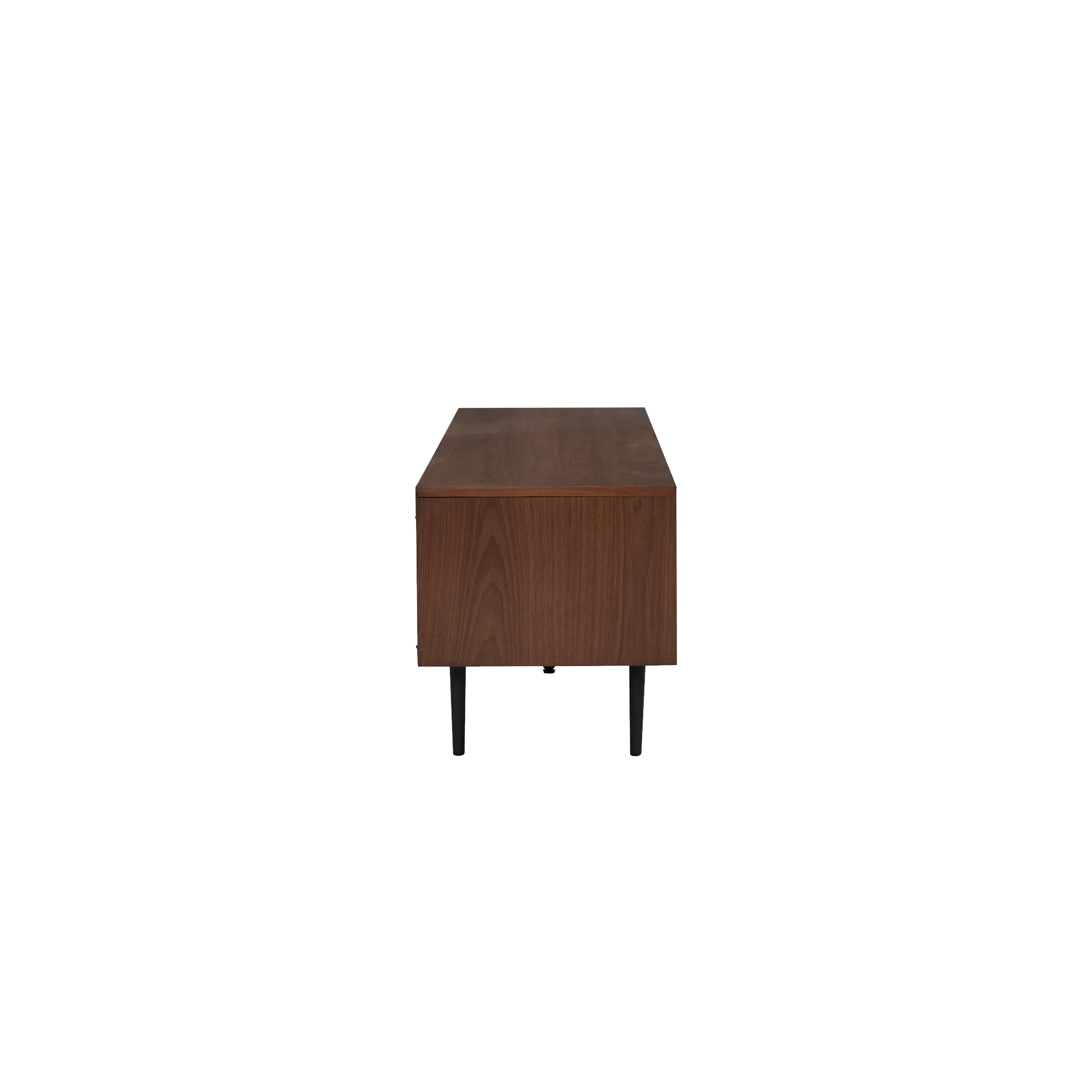 Herta TV Console 1.8m - Walnut - 9 - Dark wood table with rich, warm grain texture, rectangular shape, minimalist design