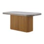 Ellie Concrete Dining Table 1.8m with 4 Fabian Armchairs in Natural, Dolphin Grey - 2
