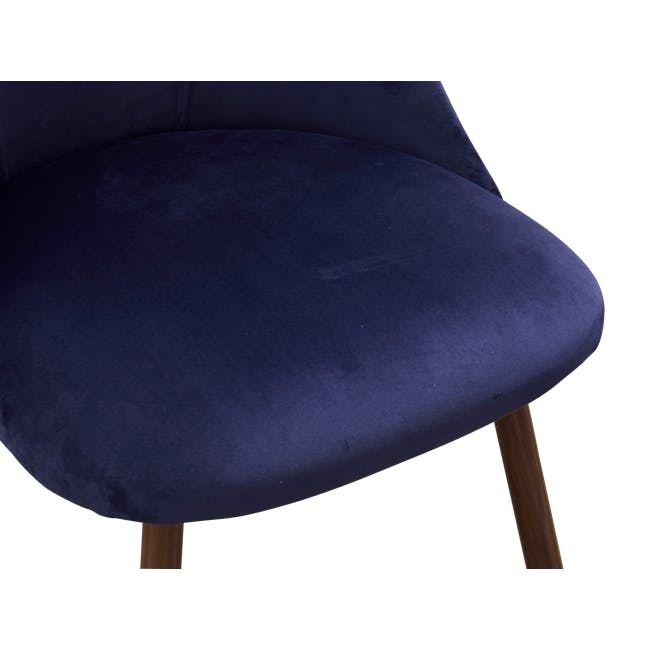 Lana Dining Chair - Walnut, Royal Blue (Velvet) - 5