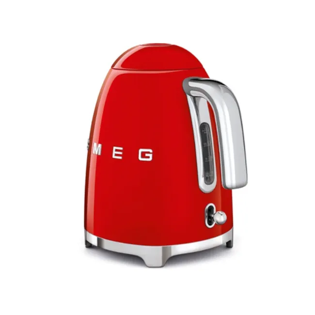 Smeg 1.7L Kettle - Red - 5 - Red electric kettle, sleek design, modern kitchen appliance, high-quality build, durable