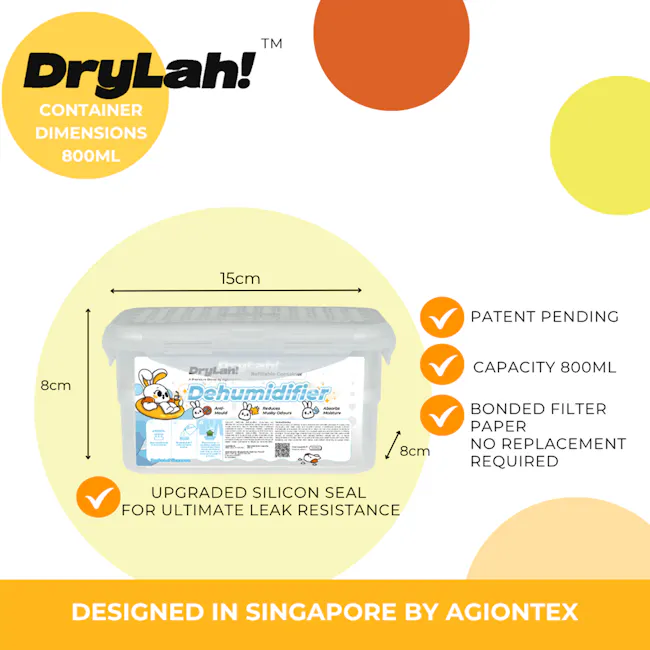 DryLah! Agiontex Dehumidifier Refill (Without Containers) - Anti Odour Charcoal - 8