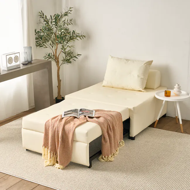Telis Lounge Sofa Bed - Ivory (Pet Friendly) - 4