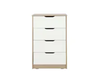 Tyra 4 Drawer Chest 0.6m - White, Oak