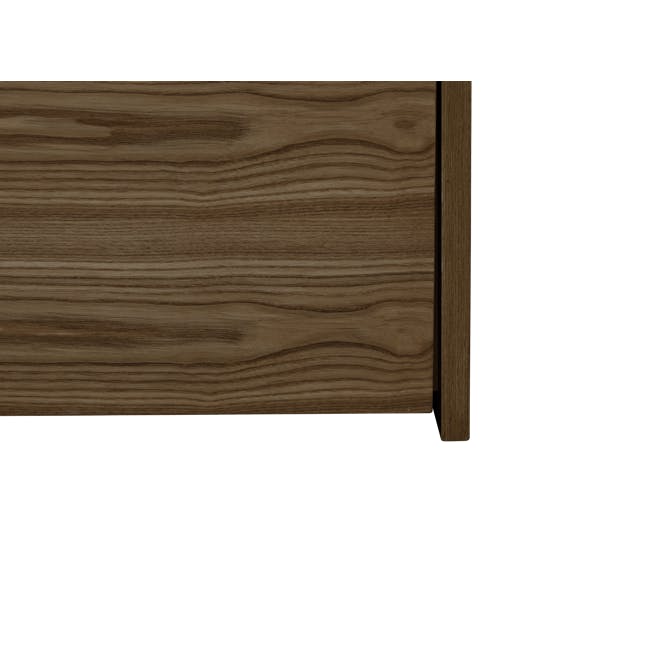 Zephyr 4 Drawer Queen Bed in Walnut, Shark and 2 Kyoto Twin Drawer Bedside Tables in Walnut - 12